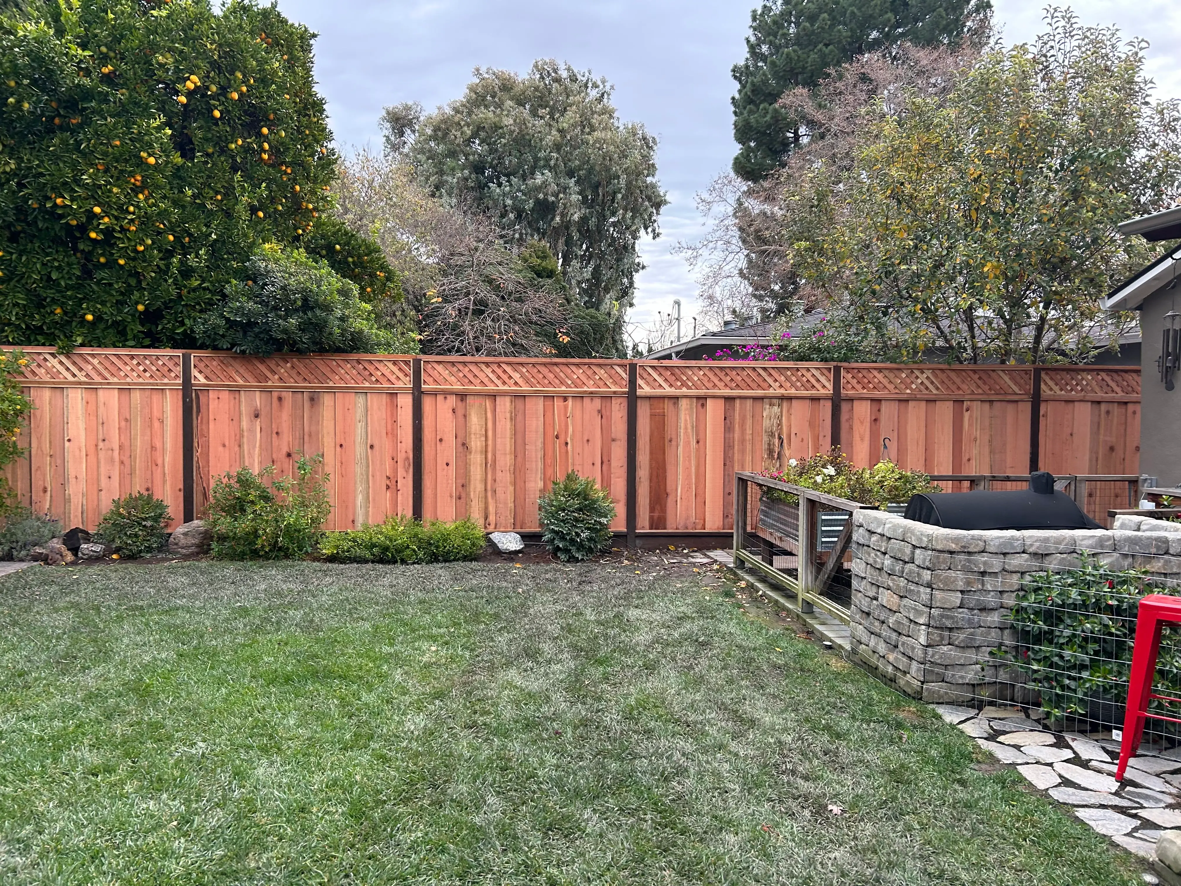 Landscaping with fence