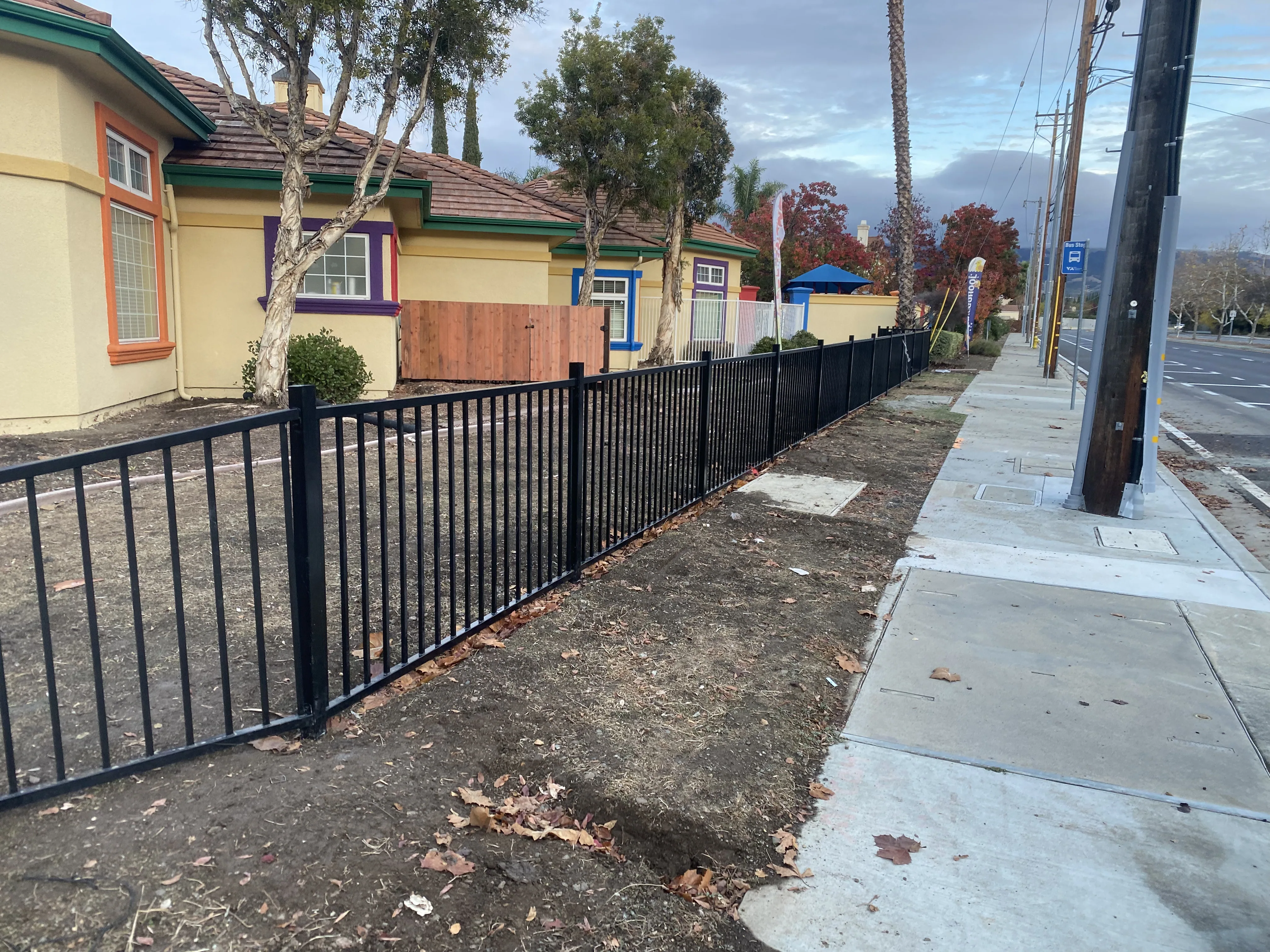 Landscaping with fence